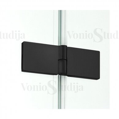 New Renoma Black durys į nišą 90x195 cm skaidrus stiklas, juodi profiliai kairiosios 4