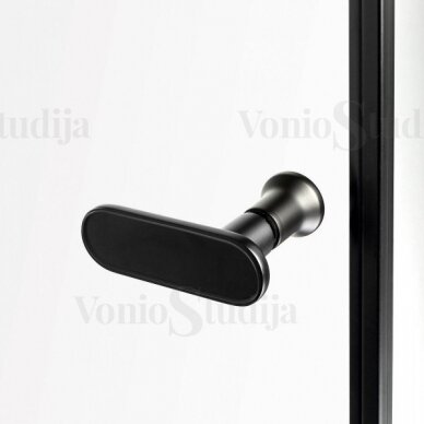 New SOLEO BLACK durys į nišą 100x195 cm skaidraus stiklo juodais profiliais 2