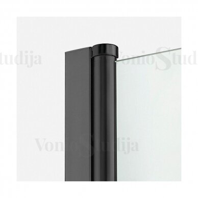 New SOLEO BLACK durys į nišą 100x195 cm skaidrus stiklas juodi profiliai dešiniosios 3