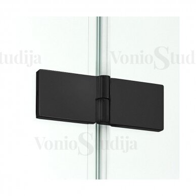 New SOLEO BLACK durys į nišą 100x195 cm skaidrus stiklas juodi profiliai dešiniosios 2