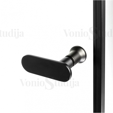 New SOLEO BLACK durys į nišą 70x195 cm skaidrus stiklas, juodi profiliai kairiosios 1