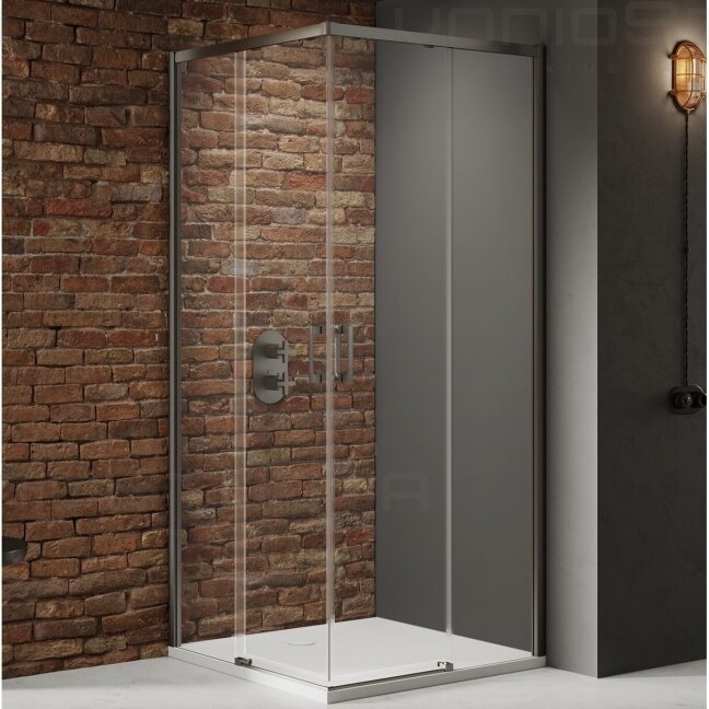 New Trendy dušo kabina Prime Brushed Gunmetal spalvos 90x90cm New Trendy dušo kabina Prime Brushed Gunmetal spalvos 90x90cm