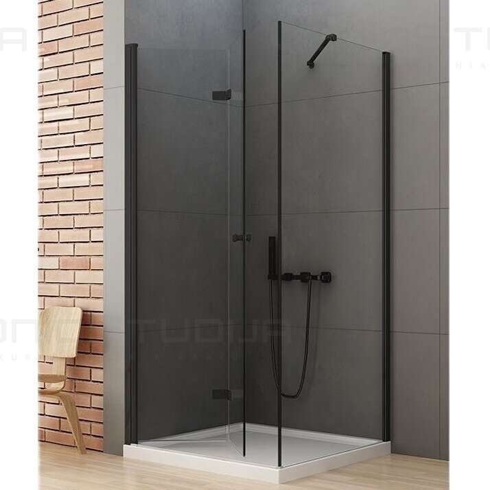 New Trendy Juodos spalvos dušo kabina NEW SOLEO BLACK skaidriu stiklu 100x100 cm New Trendy Juodos spalvos dušo kabina NEW SOLEO BLACK skaidriu stiklu 100x100 cm