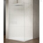 Nordic rifliuoto stiklo dušo sienelė VARIO baltais profiliais 1400mm