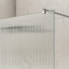 Nordic rifliuoto stiklo dušo sienelė VARIO chromo spalvos profiliais 1200mm