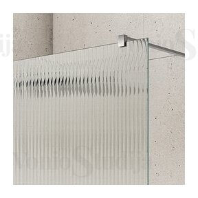 Nordic rifliuoto stiklo dušo sienelė VARIO chromo spalvos profiliais 1000mm