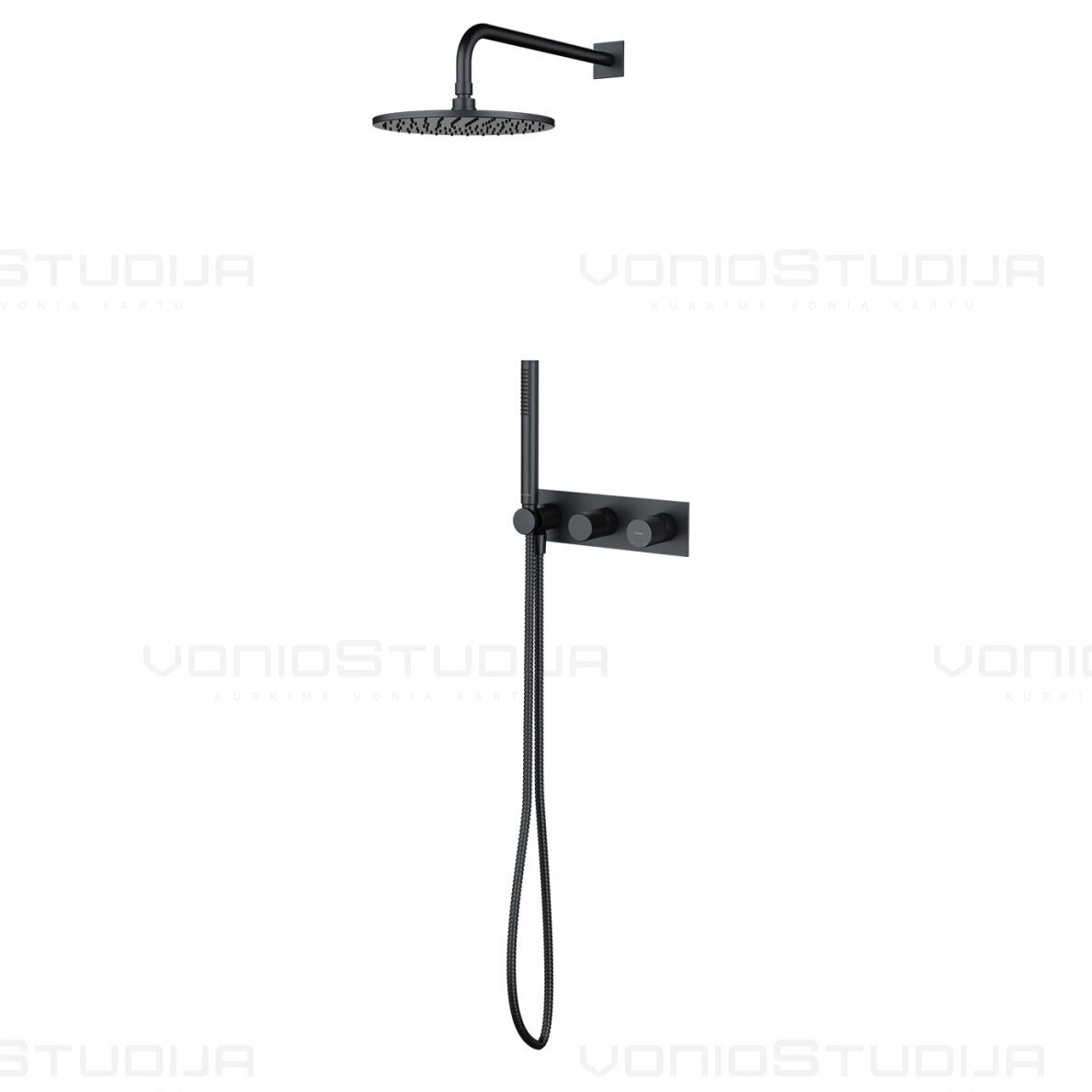 Omnires Contour potinkinė dušo sistema brushed antracito spalvos SYSCT10AT