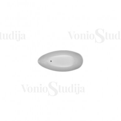 Omnires Marble+ vonia iš lieto marmuro Barcelona blizgi balta, 156*71 cm 3