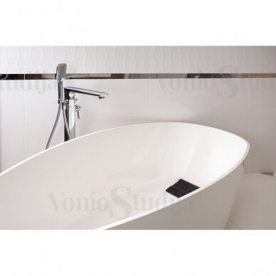 Omnires Marble+ vonia iš lieto marmuro Barcelona blizgi balta, 156*71 cm 2