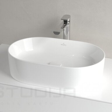 Ovalus pastatomas ant stalviršio praustuvas Villeroy&Boch Collaro 56x36cm Ovalus pastatomas ant stalviršio praustuvas Villeroy&Boch Collaro 56x36cm
