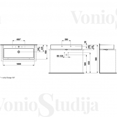 Pakabinas praustuvas Laufen Living 1000x460