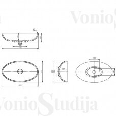 Pastatomas ant stalviršio praustuvas Omnires Crete BP Marble+