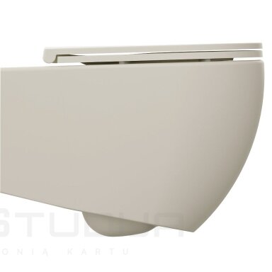 Pakabinamas INFINITY RIMLESS wc su dangčiu, smėlio spalvos Pakabinamas INFINITY RIMLESS wc su dangčiu, smėlio spalvos