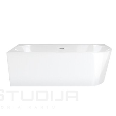 Pastatoma į kampą vonia Corsan Intero E240 Intero 160x74cm kairinė, baltas sifonas