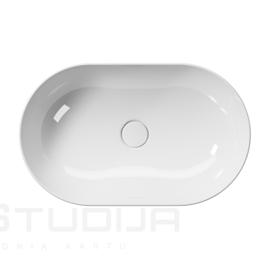 Pastatomas praustuvas GSI Lavabo 60x37 cm su baltu vožtuvu