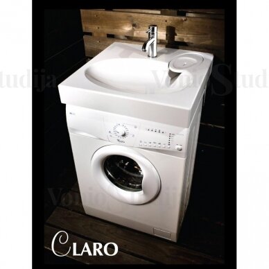 PAA CLARO akmens masės montuojamas virš skalbimo mašinos praustuvas 60x60cm 3