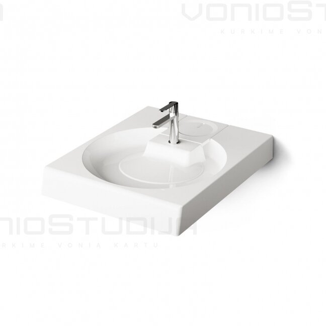 PAA akmens masės praustuvas Claro Grande 600x750 mm