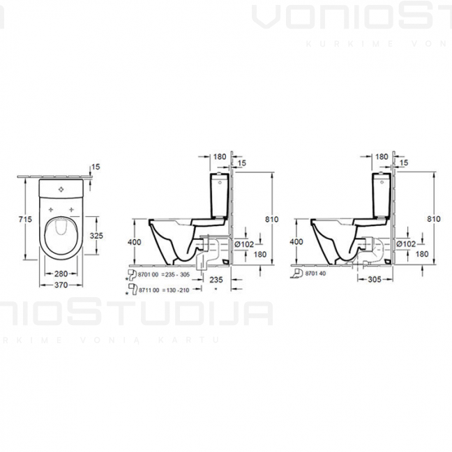 Pastatomas klozetas Villeroy&Boch Architectura Direct Flush su dangčiu 4