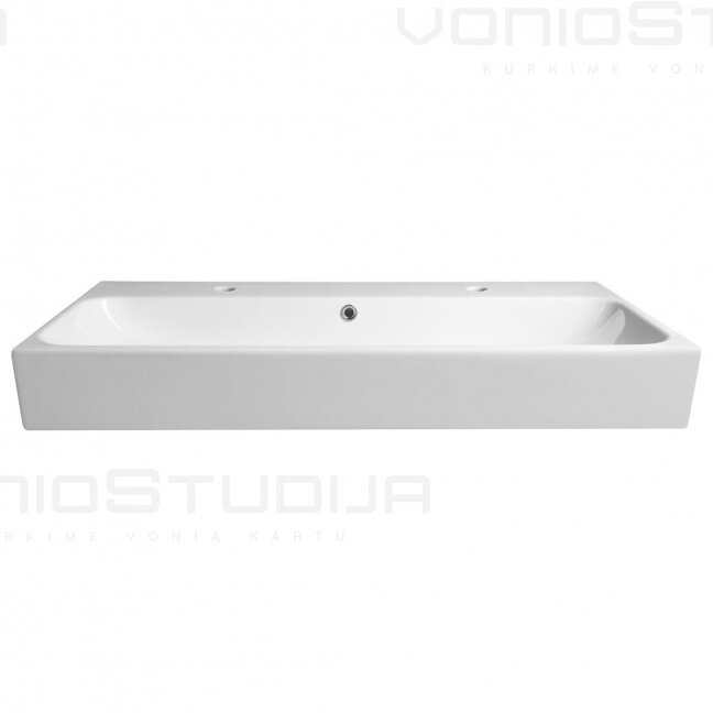 Pakabinamas praustuvas Sapho TORIDI 101x46,5 cm su dviem skylėm maišytuvams 2 Pakabinamas praustuvas Sapho TORIDI 101x46,5 cm su dviem skylėm maišytuvams 2