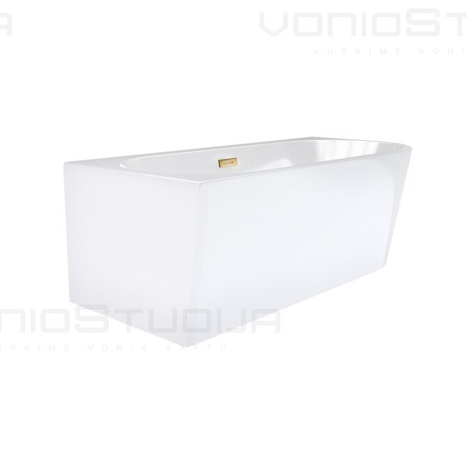 Pastatoma į kampą vonia Corsan Intero E240 Intero 160x74cm kairinė, aukso spalvos sifonas 2
