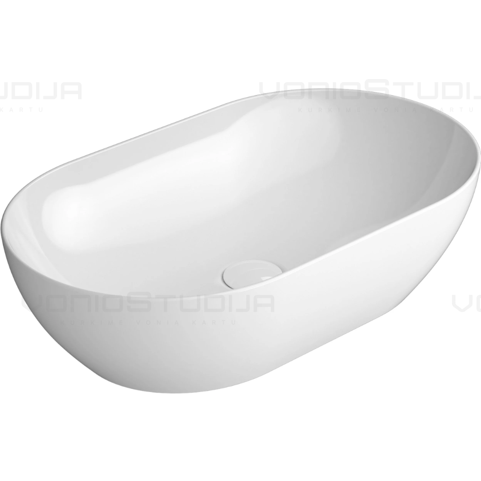Pastatomas praustuvas GSI Lavabo 60x37 cm su baltu vožtuvu Pastatomas praustuvas GSI Lavabo 60x37 cm su baltu vožtuvu