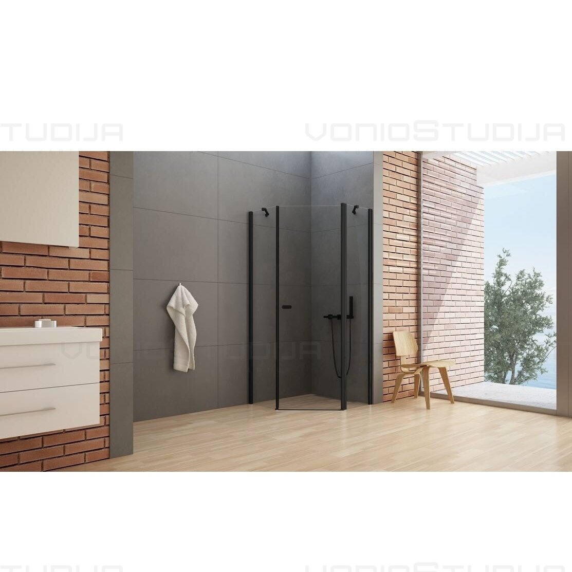 Penkiakampė dušo kabina New Trendy NEW SOLEO BLACK 80x80 cm 6 Penkiakampė dušo kabina New Trendy NEW SOLEO BLACK 80x80 cm 6