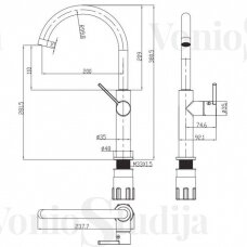 Plautuvės maišytuvas Omnires Tula TL6050CP bronzos spalvos