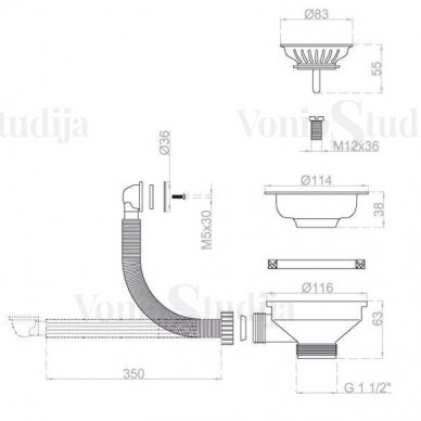 Plautuvės ventilis  bronza spalva 2