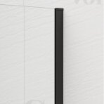 Polysan ESCA Flute rifliuoto stiklo dušo sienelė 120 cm juodos spalvos su kampiniu laikikliu