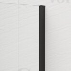 Polysan ESCA matinio stiklo dušo sienelė 110 cm juodos matinės spalvos su kampiniu laikikliu