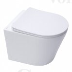 Potinkinis Grohe Rapid SL 4in1 38722001 rėmas su baltu mygtuku ir WC SAT Infinitio Compact Rimless komplektas