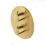 Braižyto aukso spalvos potinkinis termostatinis vonios/dušo maišytuvas su 2 išėjimais Omnires