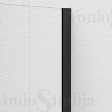 Polysan ESCA dušo sienelė 120 cm juodos matinės spalvos su kampiniu laikikliu