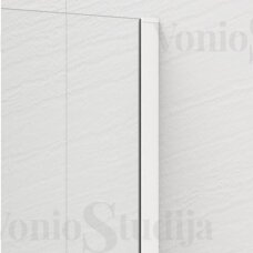 Polysan ESCA dušo sienelė 110 cm baltos spalvos su kampiniu laikikliu