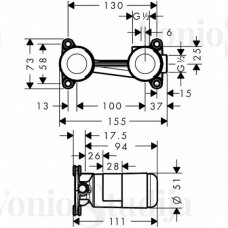 Hansgrohe potinkinio praustuvo potinkinė dalis 13622180