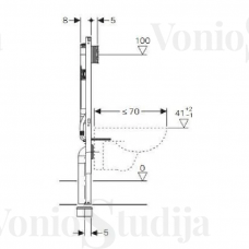 Potinkinis WC rėmas GEBERIT DUOFIX SIGMA, 6/3 L, 114X8cm