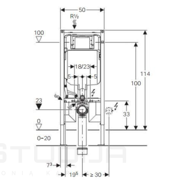 Potinkinis rėmas unitazui Geberit Duofix 112cm, storis 8cm