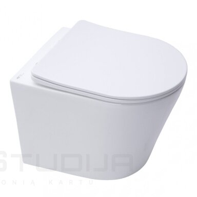 Potinkinis WERIT SWITCH rėmas su mygtuku ir WC SAT Infinitio Compact Rimless komplektas