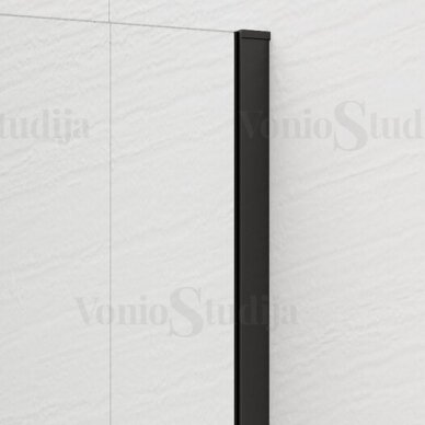 Polysan ESCA dušo sienelė 120 cm juodos matinės spalvos su kampiniu laikikliu 1