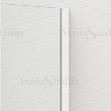 Polysan ESCA Flute rifliuoto stiklo dušo sienelė 100 cm baltos spalvos su kampiniu laikikliu 1