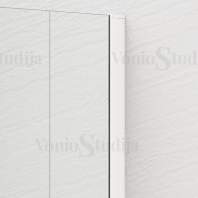 Polysan ESCA matinio stiklo dušo sienelė 100 cm baltos spalvos su kampiniu laikikliu 3