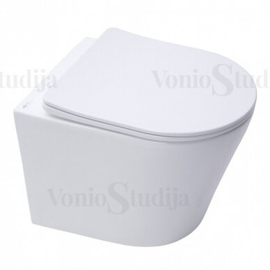 Potinkinis WC rėmas SAT su pakabinamu klozetu SAT Infinitio Compact Rimless 5
