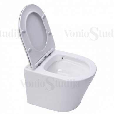 Potinkinis WC rėmas SAT su pakabinamu klozetu SAT Infinitio Compact Rimless 8