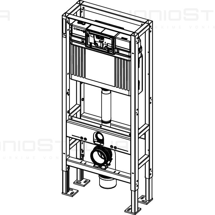 Potinkinis Wc rėmas TECEconstruct su keturiomis tvirtinimo kojomis 9500393 2
