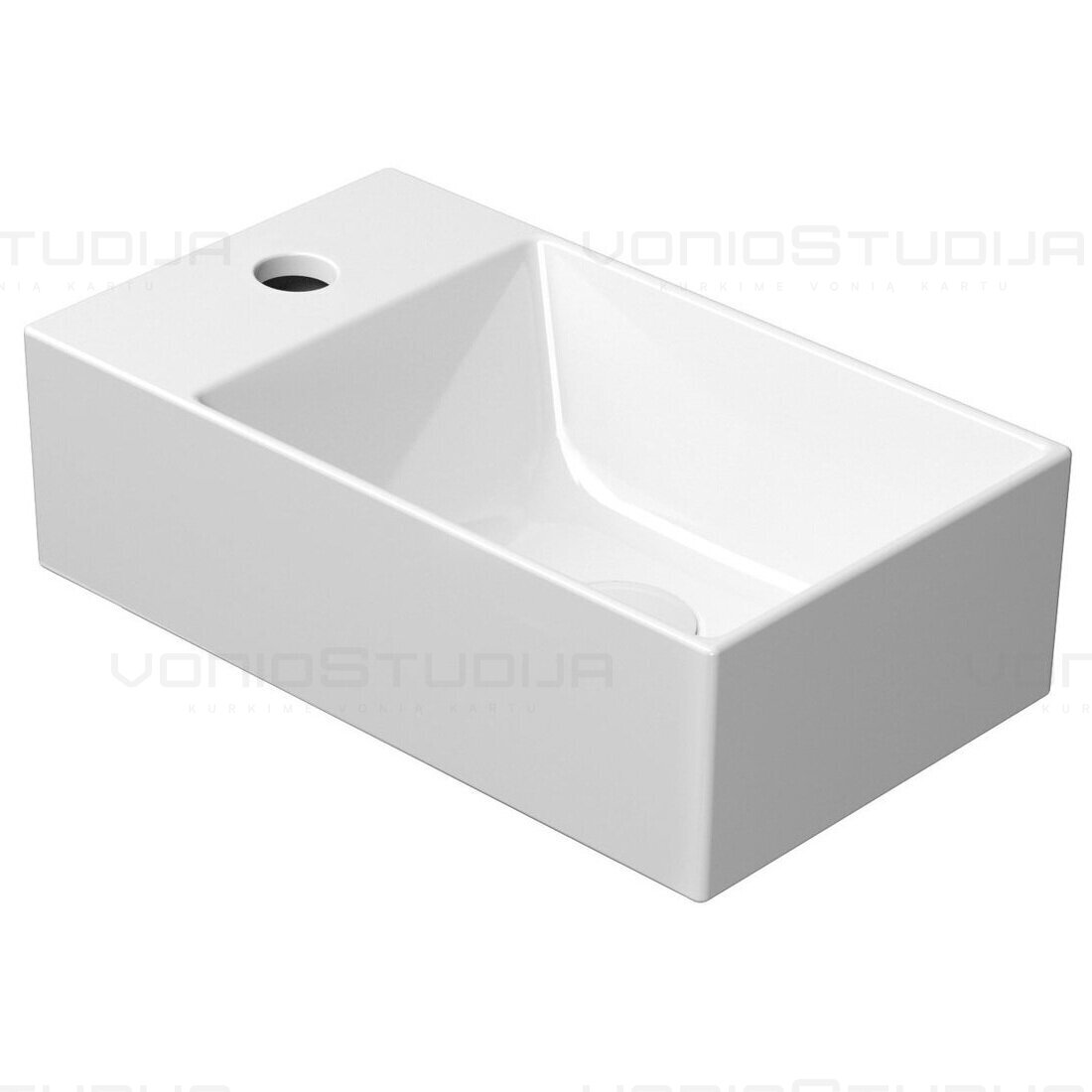 Praustuvas GSI Kube X apsauga ExtraGlaze su skyle maišytuvui kairėje baltas 23x40x12 cm Praustuvas GSI Kube X apsauga ExtraGlaze su skyle maišytuvui kairėje baltas 23x40x12 cm