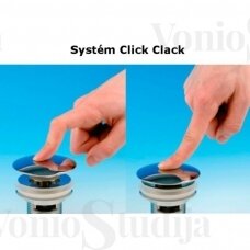 Praustuvo vožtuvas Click-Clack be persipylimo CV1002