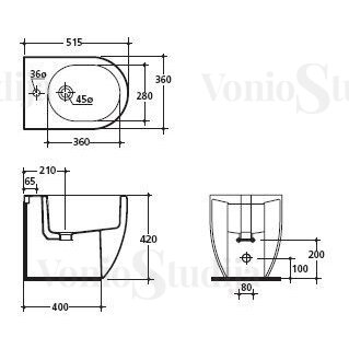 Pristatoma bidė Kerasan Flo 3120 3