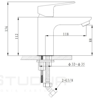 Praustuvo maišytuvas Cube Way XL Praustuvo maišytuvas Cube Way XL