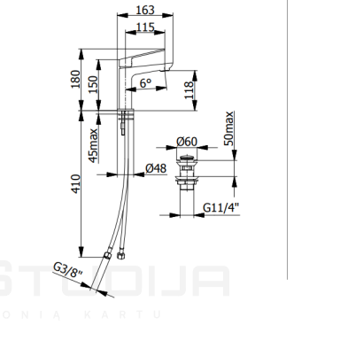 Praustuvo maišytuvas SLEEK DEMM matinio rausvo aukso/Oro Rosa spalvos