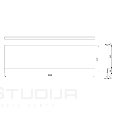 Priekinė uždanga voniai Polysan 170x52 cm Priekinė uždanga voniai Polysan 170x52 cm